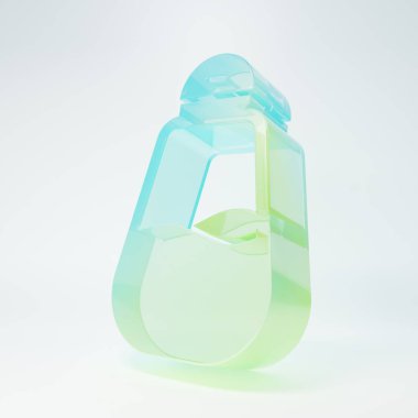 Beyaz arka planda izole edilmiş buzlu cam tuz ikonu. Yemek pişirme baharatları. Minimalizm kavramı. 3 Boyutlu resimleme.