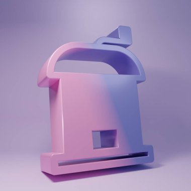 Purple Manual coffee grinder icon isolated on purple background. Minimalism concept. 3D render illustration.