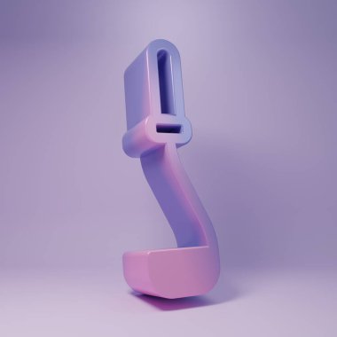 Mor Mutfak kepçe ikonu mor arkaplanda izole edilmiş. Mutfak aletleri. Çatal kaşık tabelası. Minimalizm kavramı. 3 Boyutlu resimleme.