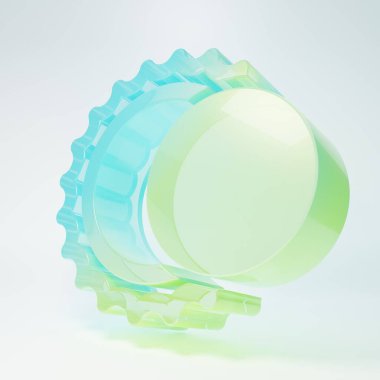 Frosted glass Eclipse of the sun icon isolated on white background. Total sonar eclipse. Minimalism concept. 3D render illustration.