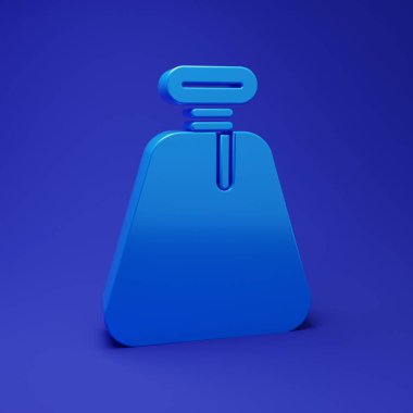 Mavi korsan çuvalı ikonu mavi arka planda izole edildi. Minimalizm kavramı. 3 Boyutlu resimleme.