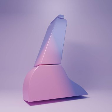 Mor renkli el freni ikonu mor arka planda izole edilmiş. Park freni kolu. Minimalizm kavramı. 3 Boyutlu resimleme.