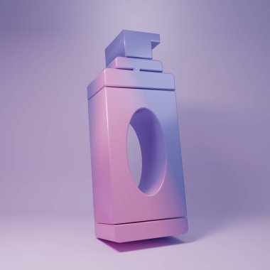Mor renkte tıraş köpüğü ikonu, mor arkaplanda izole edilmiş. Tıraş köpüğü. Minimalizm kavramı. 3 Boyutlu resimleme.