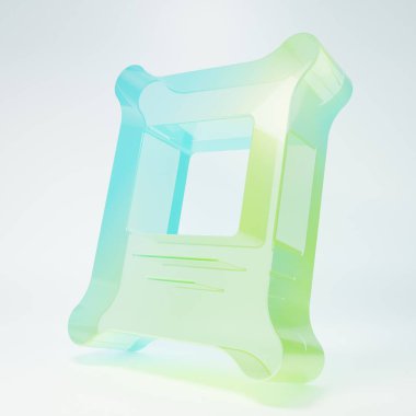 Beyaz arka planda izole edilmiş buzlu cam gübre ikonu. Minimalizm kavramı. 3 Boyutlu resimleme.