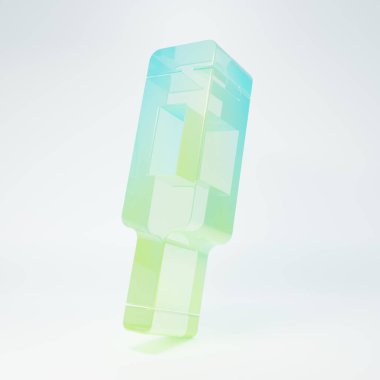 Tıbbi inceleme ikonu için beyaz arka planda izole edilmiş buzlu cam termometre. Minimalizm kavramı. 3 Boyutlu resimleme.