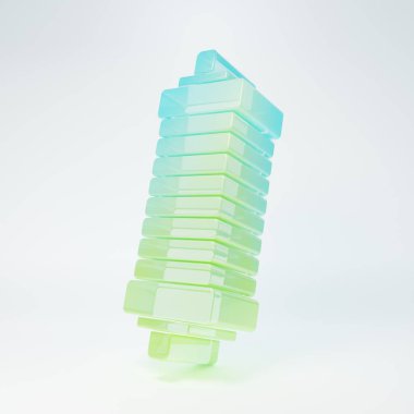 Frosted glass Shock absorber icon isolated on white background. Minimalism concept. 3D render illustration.