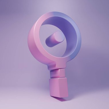 Mor kızartma tavası simgesi mor arkaplanda izole edilmiş. Kızartma veya kızartma gıda sembolü. Minimalizm kavramı. 3 Boyutlu resimleme.