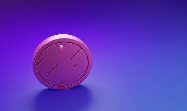 Pink Cutting board icon isolated on purple-blue background. Chopping Board symbol. Minimalism concept. 3D render illustration.