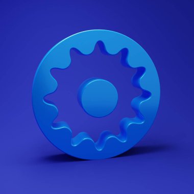 Mavi arkaplanda mavi çakra simgesi izole edildi. Minimalizm kavramı. 3 Boyutlu resimleme.