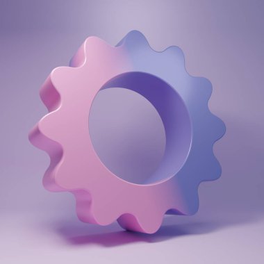 Mor arkaplanda izole edilmiş Mor Güneş simgesi. Yaz sembolü. Güneşli bir gün. Minimalizm kavramı. 3 Boyutlu resimleme.