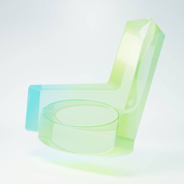 Buz hokeyi sopası ve beyaz arka planda izole edilmiş buz hokeyi ikonu. Minimalizm kavramı. 3 Boyutlu resimleme.