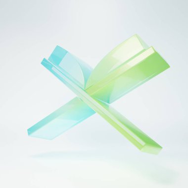 Frosted glass Holy book of Koran icon isolated on white background. Muslim holiday, Eid Mubarak, Eid al-fitr, Ramadan Kareem. Minimalism concept. 3D render illustration.