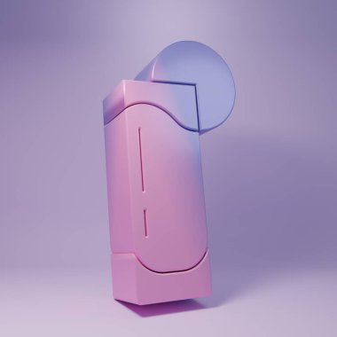 Mor arkaplanda limon ikonu olan mor tekila bardağı. Meksika alkolü. Minimalizm kavramı. 3 Boyutlu resimleme.