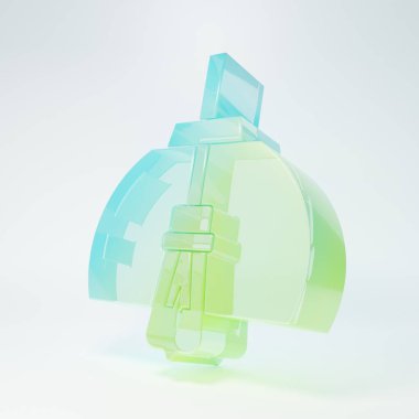 Frosted glass Chandelier icon isolated on white background. Minimalism concept. 3D render illustration.