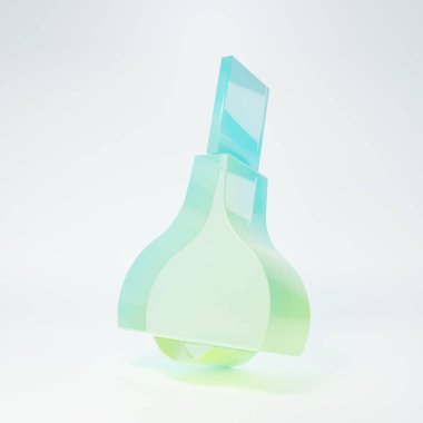 Buzlu cam lamba asılı ikon beyaz arka planda izole. Tavan lambası ampulü. Minimalizm kavramı. 3 Boyutlu resimleme.