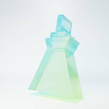 Buzlu cam lamba asılı ikon beyaz arka planda izole. Tavan lambası ampulü. Minimalizm kavramı. 3 Boyutlu resimleme.