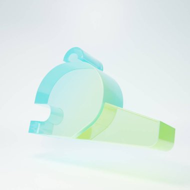 Beyaz arka planda izole edilmiş buzlu cam beyzbol şapkası ikonu. Spor malzemeleri. Spor üniforması. Minimalizm kavramı. 3 Boyutlu resimleme.