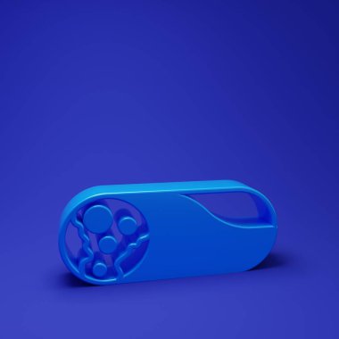 Mavi Burrito simgesi mavi arkaplanda izole edildi. Geleneksel Meksika fast food 'u. Minimalizm kavramı. 3 Boyutlu resimleme.