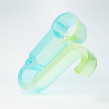 Frosted glass Microphone icon isolated on white background. On air radio mic microphone. Speaker sign. Minimalism concept. 3D render illustration.