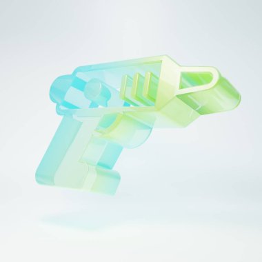 Frosted glass Electric cordless screwdriver icon isolated on white background. Electric drill machine. Repair tool. Minimalism concept. 3D render illustration.