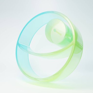 Frosted glass Planet icon isolated on white background. Minimalism concept. 3D render illustration.