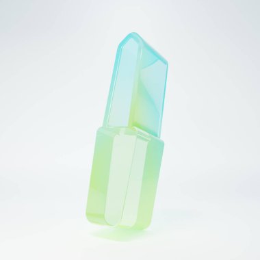 Frosted glass Nail file icon isolated on white background. Manicure tool. Minimalism concept. 3D render illustration.