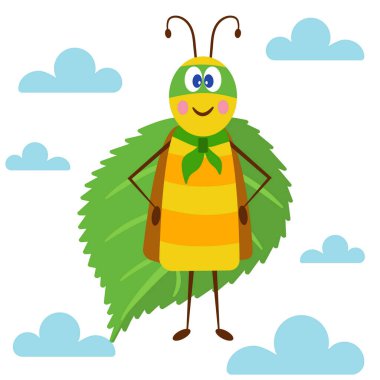vector image funny insect hero