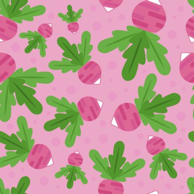 vector seamless pattern flat style radish
