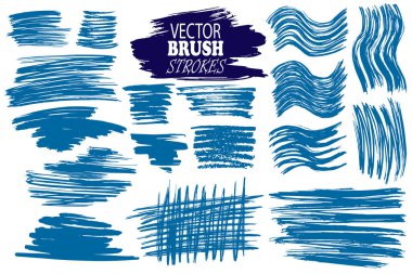 Vector image - set of hand-drawn and scanned ink different lines, editable, can be used for creating your own brushes and textures
