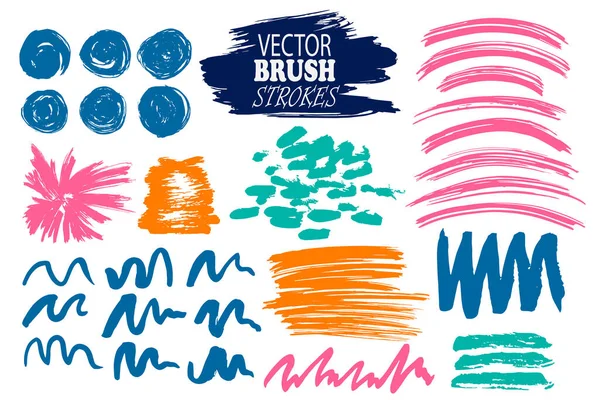 Vector Image Set Hand Drawn Scanned Ink Blobs Spots Different — Vetor de Stock