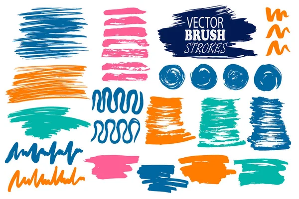 Vector Image Set Hand Drawn Scanned Ink Blobs Spots Different — Stock Vector