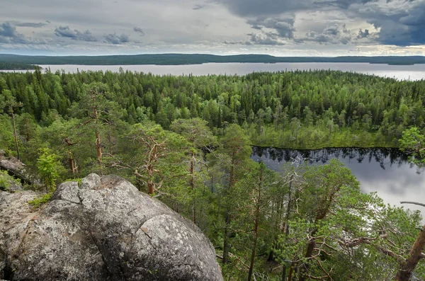 Skogskustklippor Karelen — Stockfoto