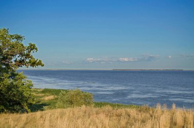 Saratov bölgesinde Volga 'nın kıyılarında Steppe ve vadiler