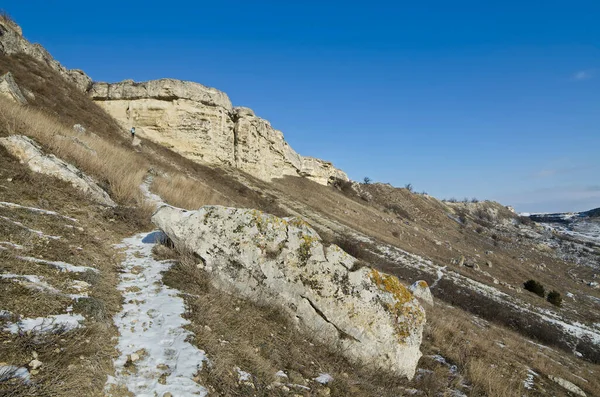 Белые Холмы Белогорском Зимой Крыму — стоковое фото