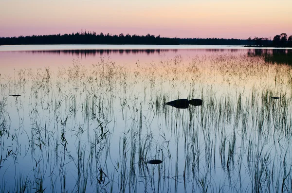 Упадок на озере Магрино (Карелия, Россия) ) — стоковое фото