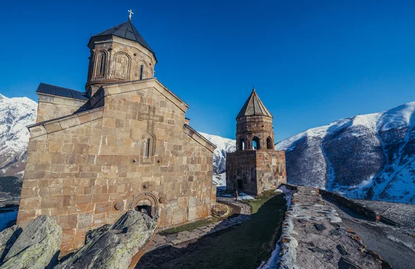 Gergeti kilisede — Stok fotoğraf