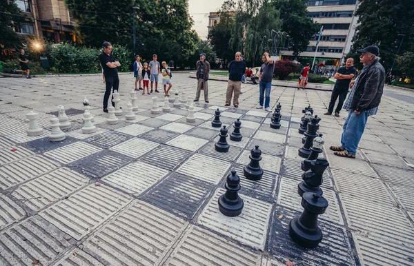 A game of chess set up outside of a hotel in Morro Jable, Fuerteventura  Stock Photo - Alamy