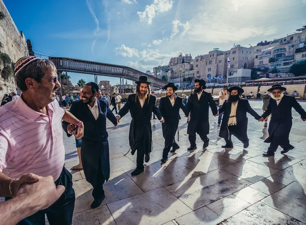 Orthodoxe Juden in jerusalem Stockbild