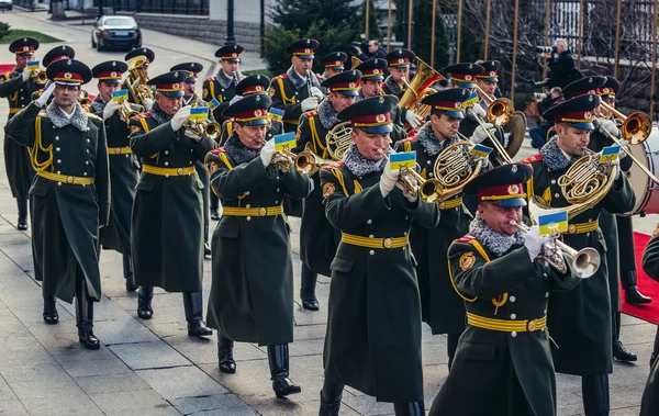 Військовий оркестр у Києві — стокове фото