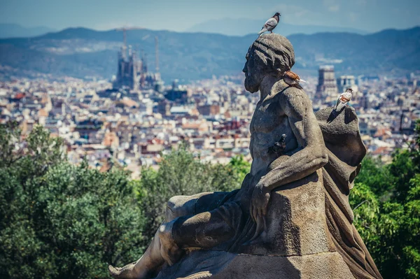 바르셀로나에서 동상 — 스톡 사진