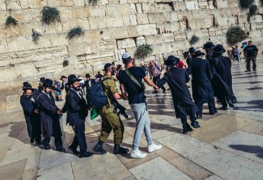 Orthodox Jews in Jerusalem clipart