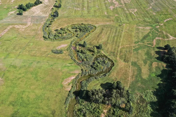 Drone Photo Landscape Paplin Village Wegrow County Mazovia Province Poland — Stock Photo, Image
