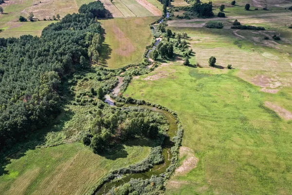 波兰Mazovia省Wegrow县Paplin村附近的高空高角景观 — 图库照片