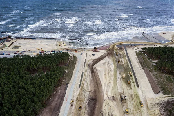 Vista Alto Angolo Del Canale Vistola Spit Chiamato Nowy Swiat — Foto Stock