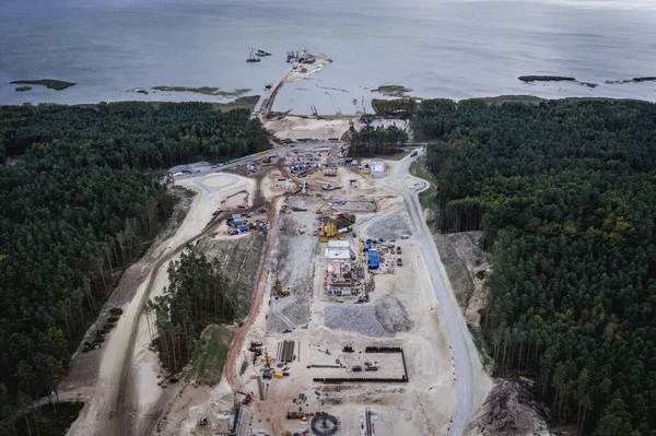 Drone Foto Vistola Spit Canale Chiamato Nowy Swiat Nuovo Mondo — Foto Stock