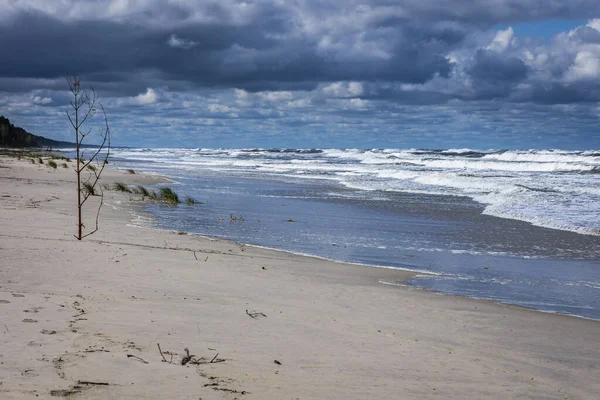 Παραλία Της Βαλτικής Θάλασσας Στο Vistula Spit Μεταξύ Λιμνοθάλασσας Vistula — Φωτογραφία Αρχείου