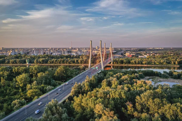 Секирковская Дорога Секирковский Мост Через Вислу Варшаве Столице Польши — стоковое фото