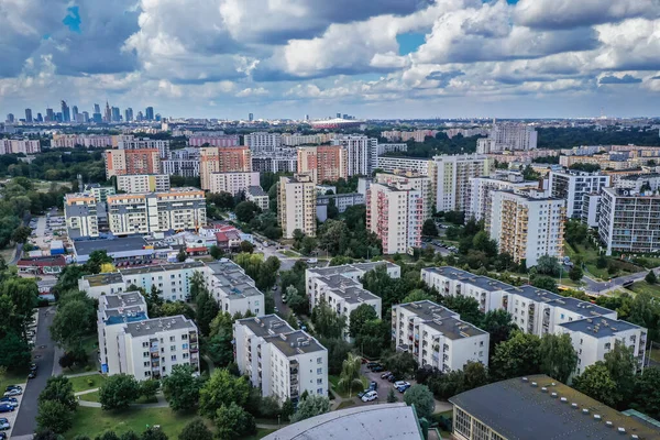 Drone Antenn Goclaw Bostadshus Del South Praga Distriktet Warszawa Huvudstad — Stockfoto