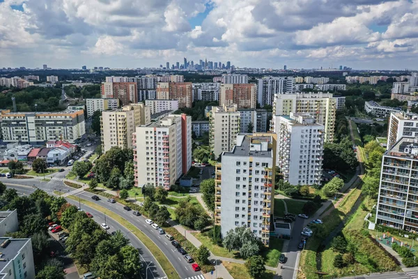 Drone Bild Goclaw Bostadshus Del Södra Praga Distriktet Warszawa Huvudstad — Stockfoto