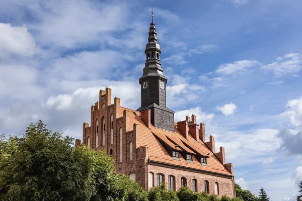 Außenansicht Des Historischen Rathausgebäudes Einem Teil Von Morag Einer Kleinstadt — Stockfoto